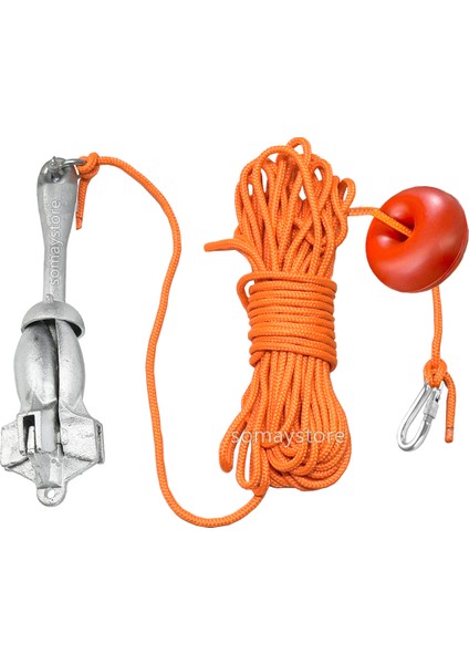 Marin Bot , Kano ve Jetski Çıpası Çantalı Set 1.5 kg Şemsiye Çapalı 6mm 20MT Ipli