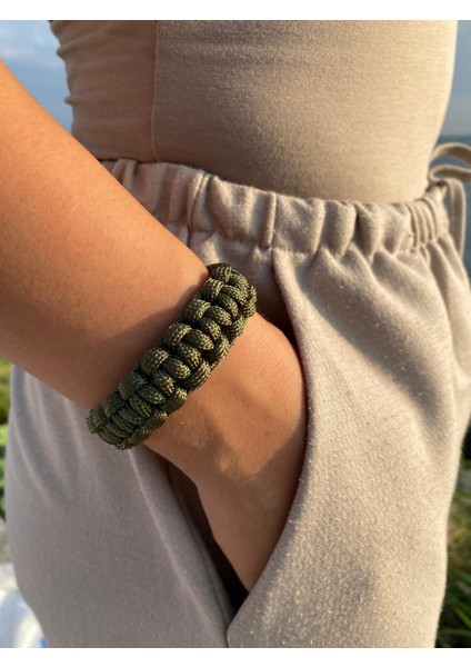 Haki Yeşili Paracord Bileklik 16 cm fiyatları