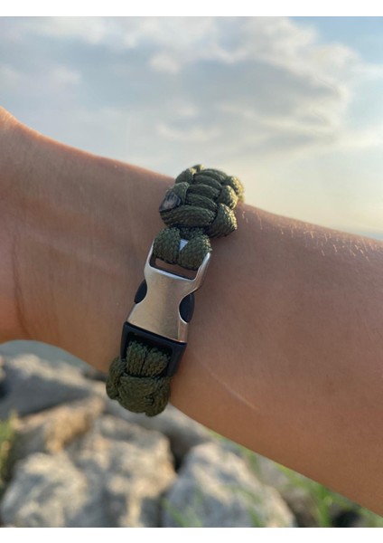 Haki Yeşili Paracord Bileklik 16 cm modelleri
