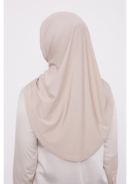 Şal Görünümlü Hazır Pratik Geçmeli Tesettür Hijab Bone - Vizon Renk fırsatları
