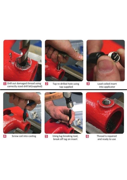 131 Parça Helicoil Cıvata Diş Tamir Seti M5, M6, M8, M10, M12 fırsatları