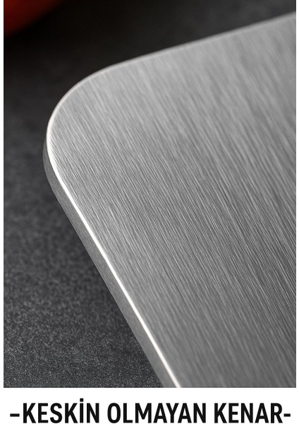 Paslanmaz Çelik Metal Kesme Tahtası, Antibakteriyel, 2 Farklı Ölçü Seçeneği modelleri