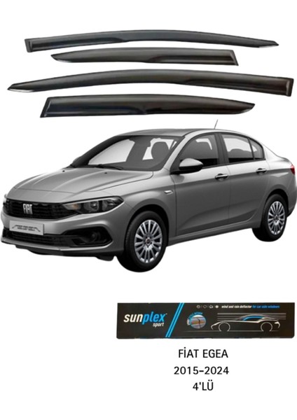 Fiat Egea 2015-2024 Cam Rüzgarlığı Takım 4’lü Takım Rüzgar Kesici, Yağmur Önleyici