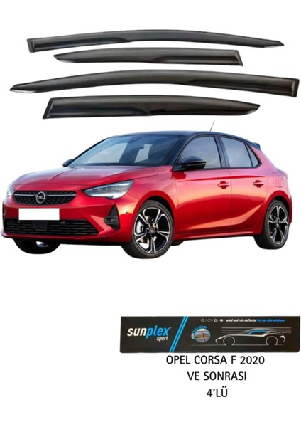 Opel Corsa F 2020 ve Sonrası Cam Rüzgarlığı Takım 4'lü Takım Rüzgar Kesici, Yağmur Önleyici