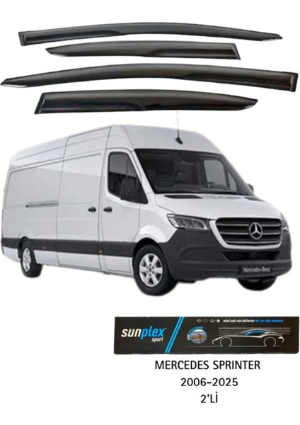 Mercedes Sprinter 2006-2025 Uyumlu Cam Rüzgarlığı Takım 2'li Takım Rüzgar Kesici, Yağmur Önleyici