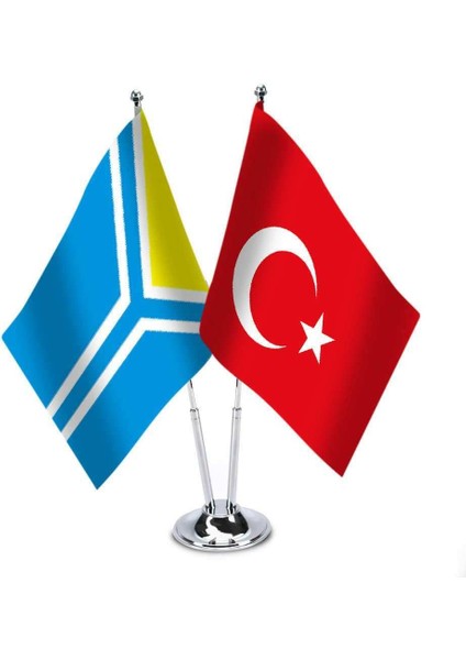 Tuva Cumhuriyeti Türkiye Saten Masa Bayrağı