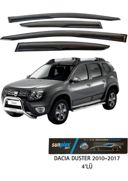 Dacia Duster 2010-2017 Sport Style Cam Rüzgarlığı Takım 4'lü Takım Rüzgar Kesici, Yağmur Önleyici