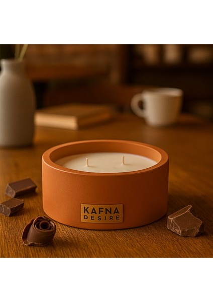 Çikolata Kokulu Kahverengi Beton Mum – %100 Soya Wax, El Yapımı, Doğal Vegan Mum indirimleri