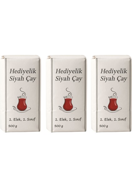 Hediyelik Siyah Çay – 1. Elek, İlk Hasat Mayıs Çayı – 3×500 gr (1,5 Kg)