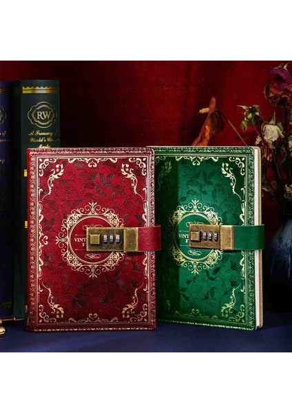 Şifreli Deri Kapaklı Kilitli Günlük Defter Vintage Tasarım Özel Ajanda Anı Hatıra Not Defteri Kişisel Hediyelik Premium Üretim modelleri
