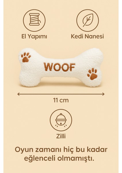 Kedi Oyuncağı Catnip ve Zilli Interaktif, Oyun Arkadaşı - Peluş Kemik fiyatları