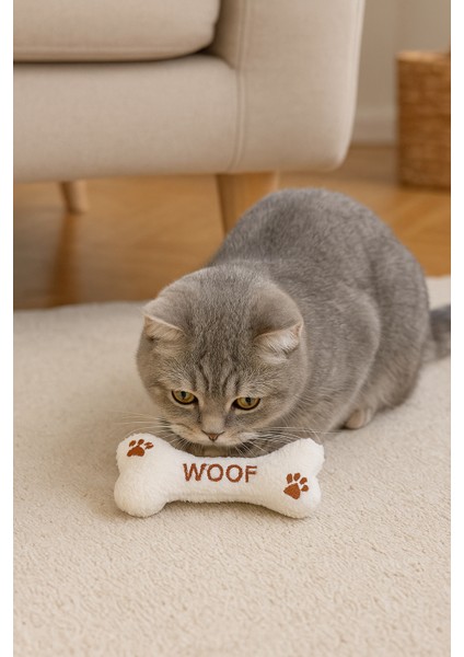 Kedi Oyuncağı Catnip ve Zilli Interaktif, Oyun Arkadaşı - Peluş Kemik indirimleri