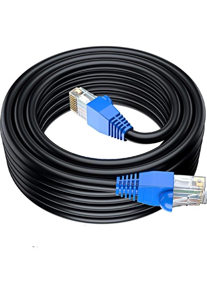 60 Metre Dış Mekan Cat6 23AWG Bakır Tel Internet Kablosu High Speed 2 Kat Dış Ortam