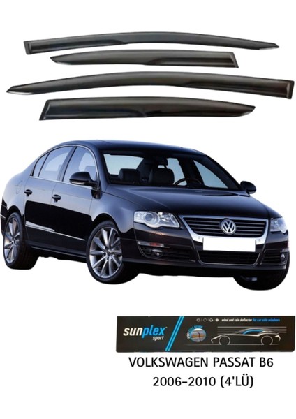 Volkswagen Passat B6 2006-2010 Sport Cam Rüzgarlığı Takım 4'lü Takım Rüzgar Kesici Yağmur Önleyici