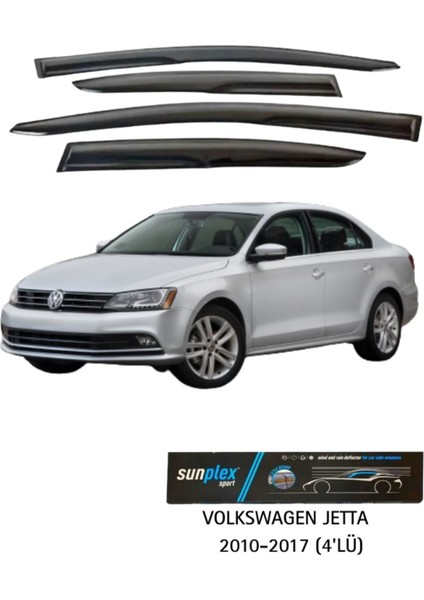 Volkswagen Jetta 2010-2017 Sport Style Cam Rüzgarlığı Takım 4'lü Takım Rüzgar Kesici Yağmur Önleyici