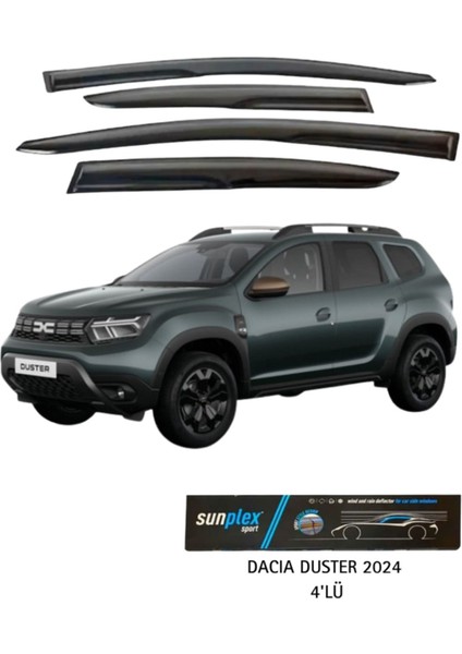 Dacia Duster 2024 Uyumlu Cam Rüzgarlığı Takım 4'lü Takım Rüzgar Kesici, Yağmur Önleyici