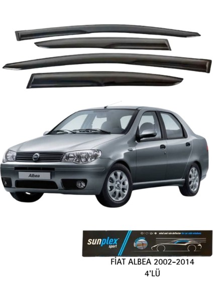 Fiat Albea 2002-2014 Cam Rüzgarlığı Takım 4'lü Takım Rüzgar Kesici, Yağmur Önleyici