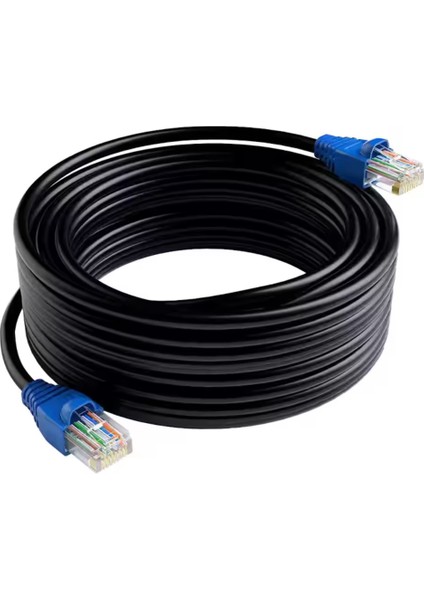 60 Metre Dış Mekan Cat6 23AWG Bakır Tel Internet Kablosu High Speed 2 Kat Dış Ortam fırsatları