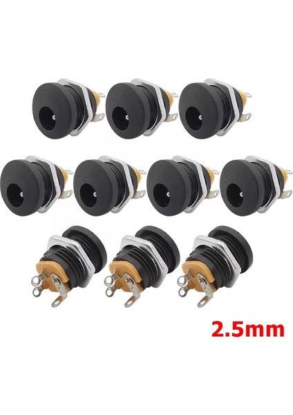 Dc Jack 2.5mm Yuvarlak Somunlu - 100 Adet fiyatları