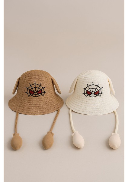 Işnar Oynar Kulaklı Hasır Şapka Örümcek 2'li