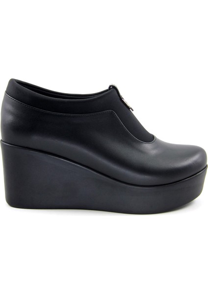 Sofia Exclusive Siyah Streç Tokalı Yuvarlık Burun Dolgu Topuklu Günlük Ayakkabı indirimleri