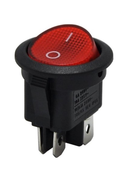 Yuvarlak Işıklı Anahtar 4p Kırmızı 220V - 20 Adet
