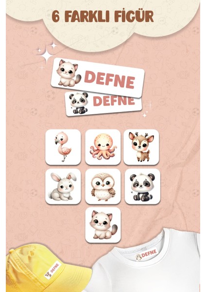 Kıyafet Etiketi - Okul Kıyafetlerine Kişiye Özel 30 Saniyede Kolay Uygulama Yıkanabilir - Hayvanlar fiyatları