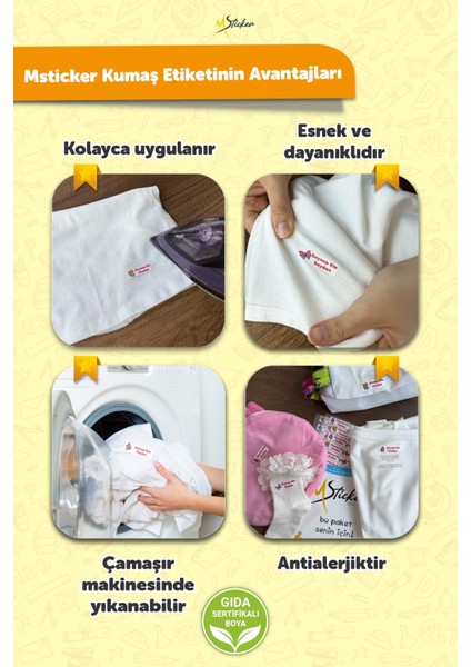 Kıyafet Etiketi - Okul Kıyafetlerine Kişiye Özel 30 Saniyede Kolay Uygulama Yıkanabilir - Hayvanlar fırsatları