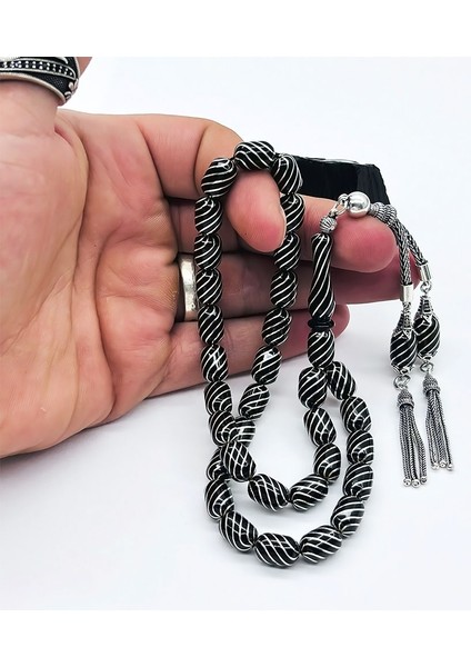 Çeşm-i Bülbül İşlemeli Erzurum Oltu Taşı Tesbih modelleri