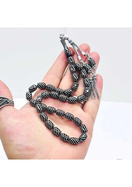 Çeşm-i Bülbül İşlemeli Erzurum Oltu Taşı Tesbih fırsatları