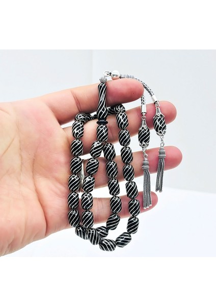 Çeşm-i Bülbül İşlemeli Erzurum Oltu Taşı Tesbih indirimleri