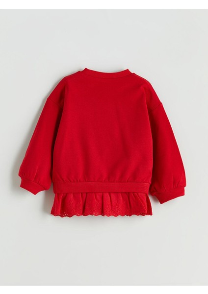 Bisiklet Yaka Nakışlı Kız Çocuk Sweatshirt (W5) fiyatları