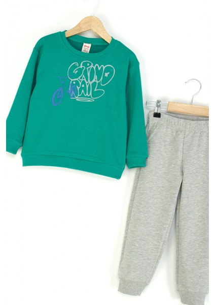 Erkek Çocuk Bisiklet Baskılı Sweatshirt Eşofman Takım fiyatları