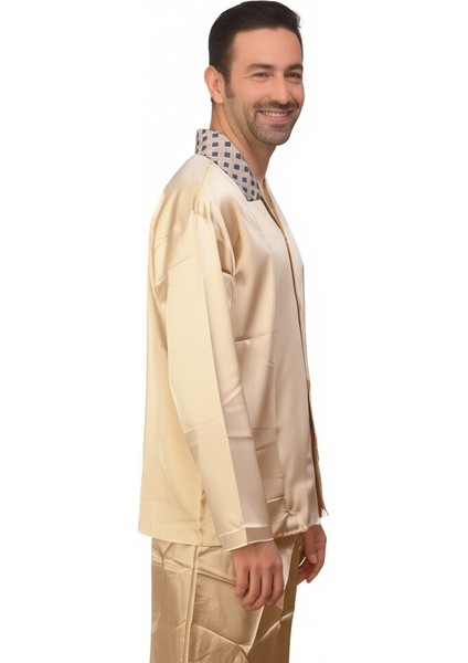 Erkek Pijama Takımı Saten Kumaş Klasik Model Cepli Rahat Tam Kalıp OPEPT25PIEROMOD89 fiyatları