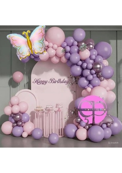 Makaron Pembe Lila Kelebek Folyo Balon Kız Çocuklarına Özel fiyatları