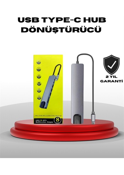 4K HDMI Çıkışlı, Gigabit Ethernet'li Usb‑c Çoklu Port Hub