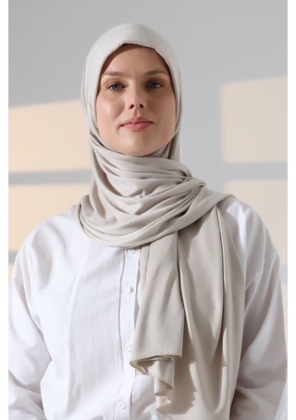 Hazır Pratik Geçmeli Likralı Penye Tesettür Şal - Taş fiyatları