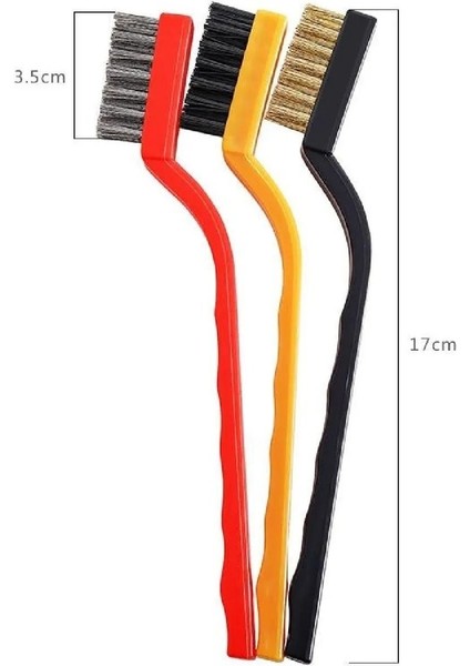 3'lü Tel Fırça Temizlik Seti, Pas ve Kir Sökücü, Detaylı Temizlik Için