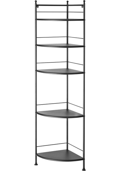 Frösjön Banyo Raf Ünitesi Çok Katlı Siyah Metal 35 x 156 cm Köşeli