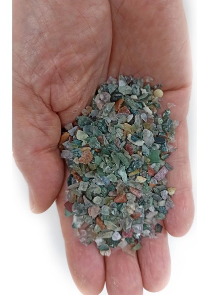 50 Gram Minik Yosunlu Akik Kırıktaş Deliksiz Parçalar 130-3