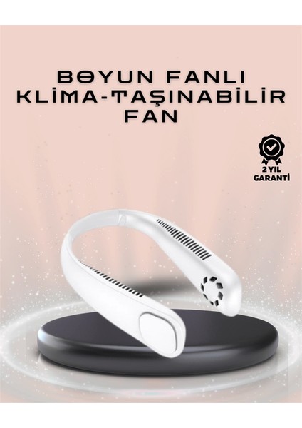 Giyilebilir Sessiz Fan | 224G Hafif, Bladeless Güvenli Tasarım, 5 Vitesli Soğutma, USB Şarjlı Fan