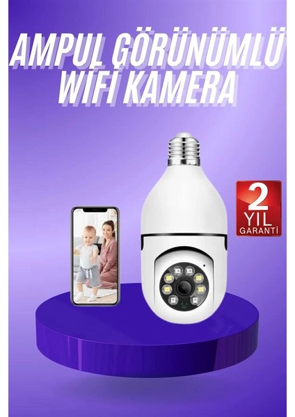 Güvenlik Kamerası Wi-Fi Özellikli 360 Derece Full Hd 1080P Ampül Kamera fiyatları