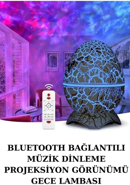 Yumurta Şeklinde Su Dalgalı Bluetooth Speaker Lamba Renkli Şarjlı