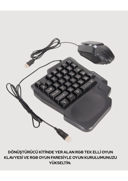 Mobil Pubg Oyuncuları Için 5in1 Klavye Mouse Oyun Seti – Bt5.3 Destekli fırsatları