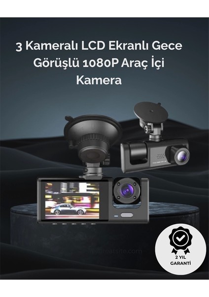 1. 3 Kameralı Full Hd Araç Kamerası – Ön, Iç ve Arka Görüş ile %100 Kapsama