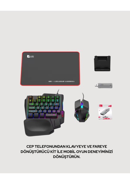Rgb Klavye + Mouse + Dönüştürücü Seti – Mobil Oyunlarda Üstün Kontrol modelleri