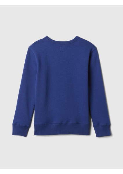 Erkek Çocuk Mavi Gap Logo Grafikli Fleece Sweatshirt fırsatları