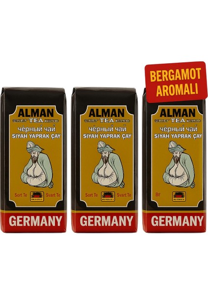 Alman Bergamot Aromalı Siyah Yaprak Çay 3’lü Set – 3 x 500 gr