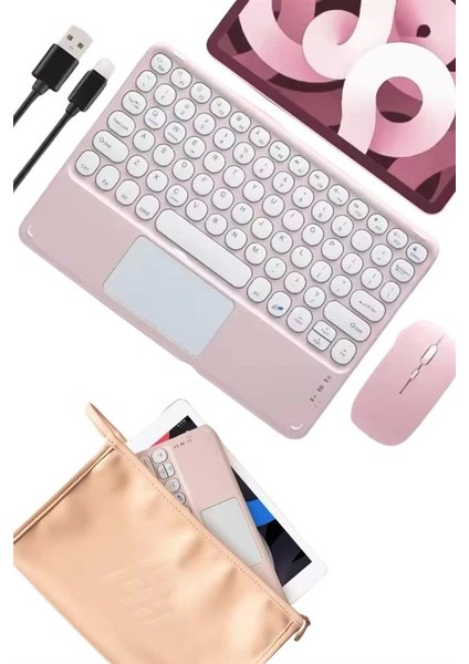 Bluetooth Touchpad Klavye Ultra Ince Taşınabilir Q Klavye fırsatları