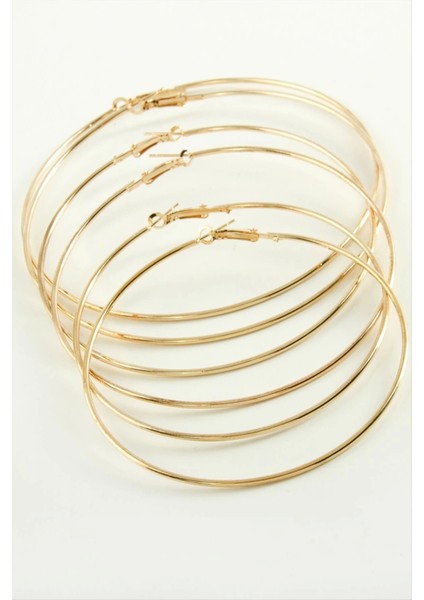 Ince Boru Metal Halka Küpe 6 Adet